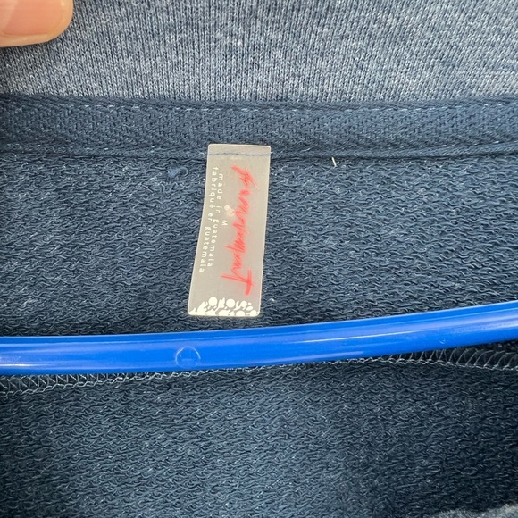 FREE PEOPLE MOVEMENT Play On Half Snap Pullover In French Navy M - Picture 10 of 13